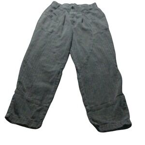 Free People Washed Black Cargo Style Linen Blend Pants Size S